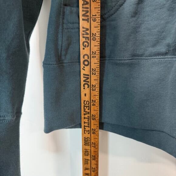 American Giant Women's Classic Hoodie Jacket Cotton Thick Teal Large - Picture 6 of 6